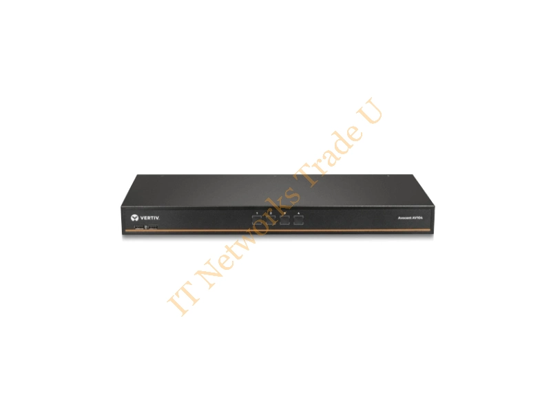 AV104BND4-400 - Vertiv Avocent 1x4 Network KVM Switch with USB, push (touch) button switching, keystroke switching, cascade support, internal power supply, includes 4 CBL0170 cables