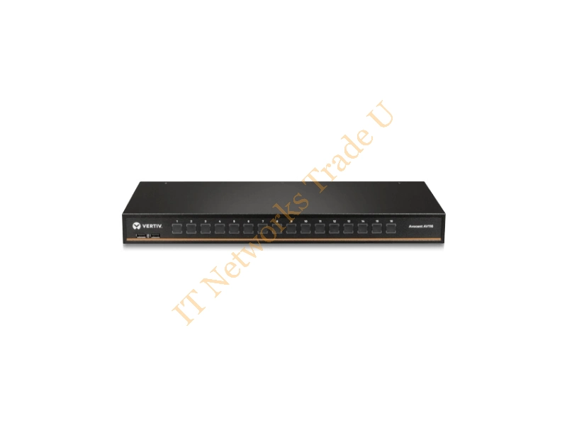 AV116-400 - Vertiv Avocent 1x16 Network KVM Switch with USB, w/OSD, push (touch) button switching, keystroke switching, cascade support, internal power supply