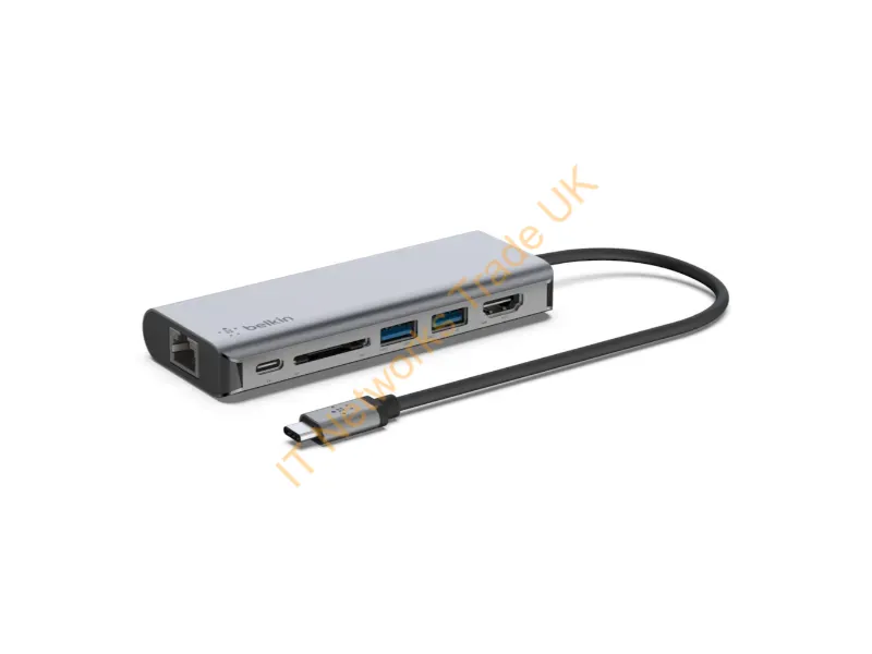 AVC008btSGY - Belkin Avc008Btsgy Laptop Dock/Port Replicator Usb 3.2 Gen 1 (3.1 Gen 1) Type-C Black, Gray