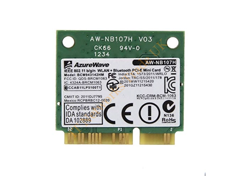 AW-NE139H-06 Dell AzureWave Wireless Wi-Fi Half Mini Card IEEE 802.11b/g/n Wireless LAN Card