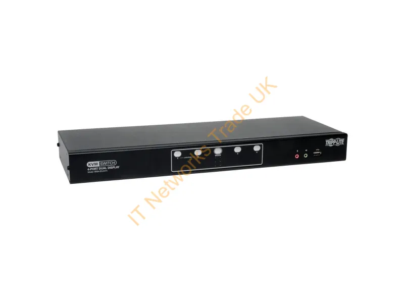 B004-2DUA4-K Tripp-Lite 4-Port Dual Monitor DVI KVM Switch with Audio and USB 2.0 Hub