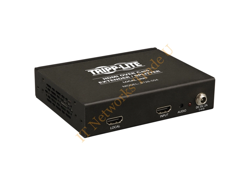 Tripp Lite 4-Port HDMI over Cat5/6 Extender/Splitter, Box-Style Transmitter, Video/Audio, 1080/60p, Intl Power Supply, Up to 61 m