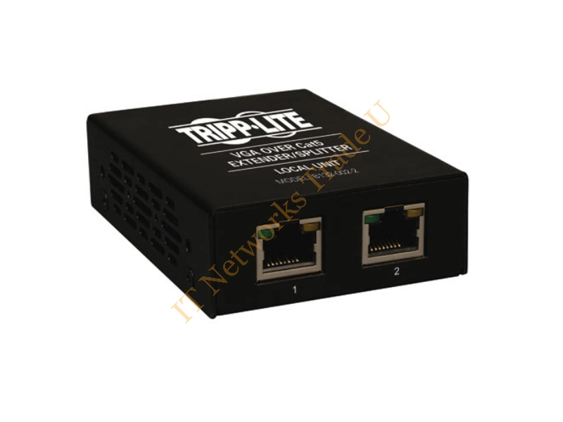 Tripp Lite 2-Port VGA over Cat5/Cat6 Extender Splitter, Box-Style Transmitter with EDID, 1920x1440 at 60Hz, Up to 305 m (1,000-ft.)