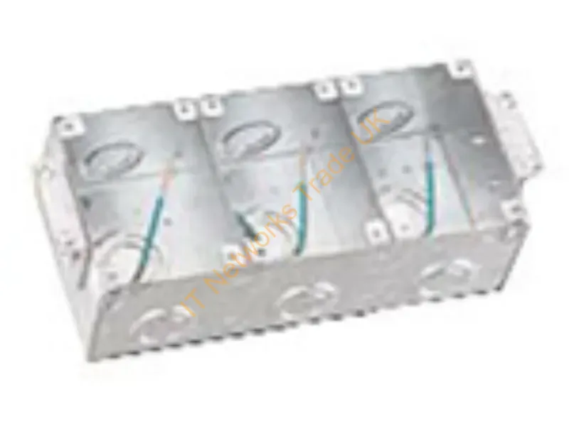 B2483 - Hubbell Premise Wiring 3-G Rect Steel Wood Fb, Semi Adj