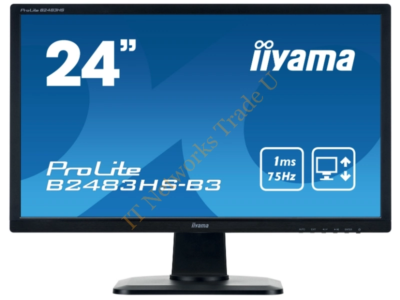 B2483HS-B3 - iiyama ProLite B2483HS-B3 24" Full HD LED Matt Flat Black computer monitor LED display