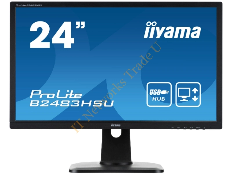 B2483HSU-B1DP - iiyama ProLite B2483HSU-B1DP 24" Full HD LED Matt Flat Black computer monitor LED display