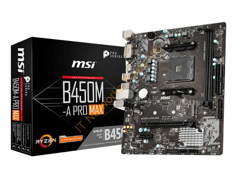 B450MAPROMAX - Msi B450M-A Pro Max Motherboard Amd B450 Socket Am4 Micro Atx