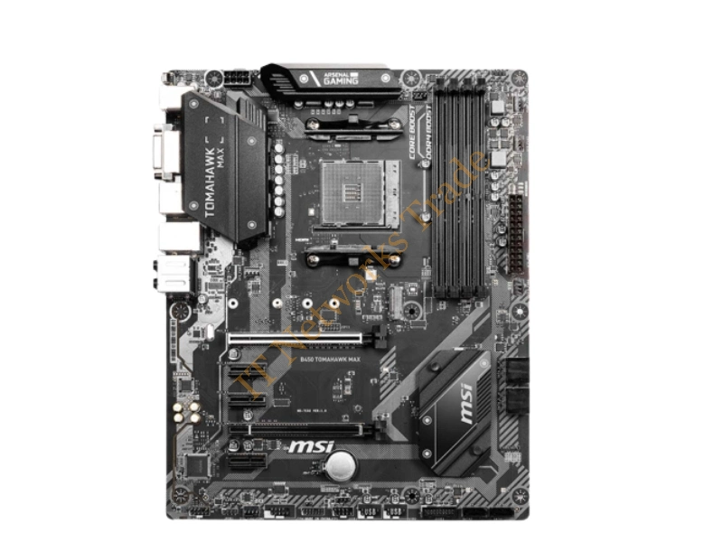 B450TOMAMAX MSI B450 TOMAHAWK MAX Socket AM4/ AMD B450/ DDR4/ 2-Way CrossFire/ SATA3 / USB3.2/ Turbo M.2/ A&GbE/ ATX Motherboard Desktop Motherboard