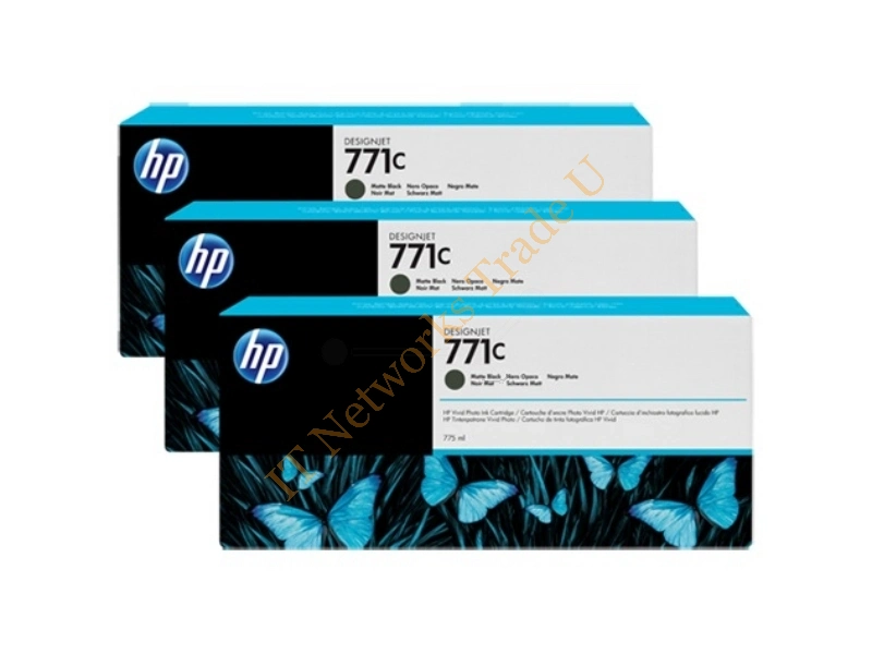 B6Y31A - HP B6Y31A (771C) Ink cartridge black matt, 775ml, Pack qty 3 Printer