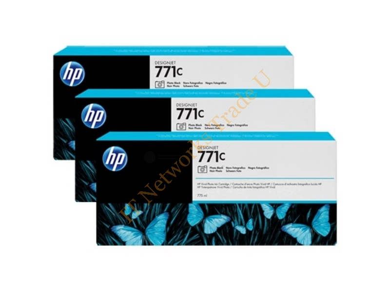 B6Y37A - HP B6Y37A (771C) Ink cartridge bright black, 775ml, Pack qty 3 Printer