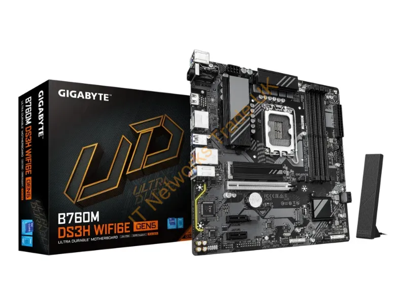 B760MDS3HWF6EGEN5 - Gigabyte B760M Ds3H Wifi6E Gen5 Intel B760 Express Lga 1700 Micro Atx