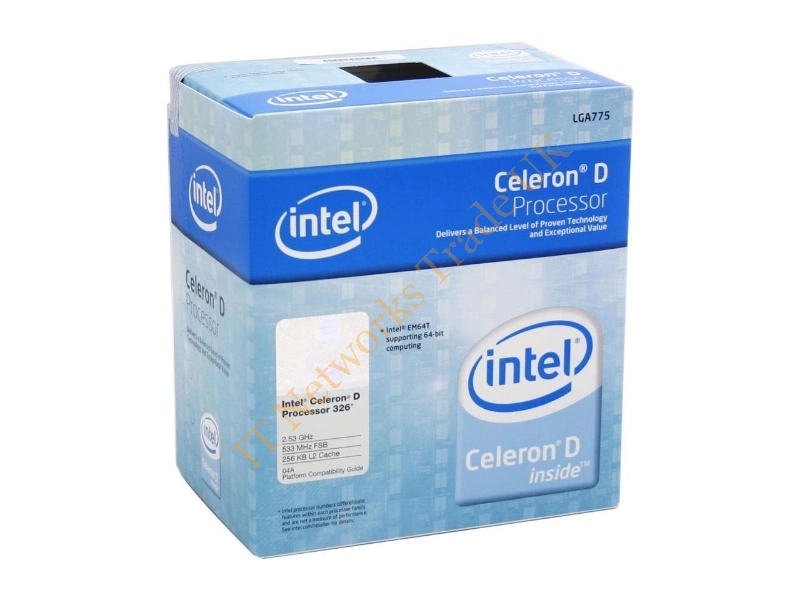 B80547RE061CN Intel Celeron D 326 2.53GHz 533MHz FSB 256KB L2 Cache Socket 775 Retail Processor