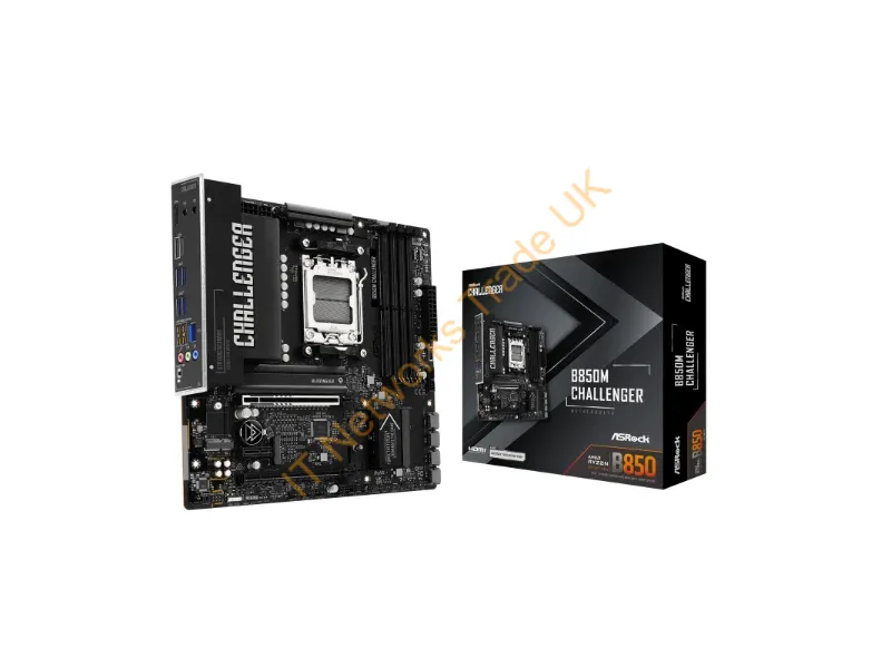 B850MCHALLENGER - Asrock B850M Challenger AMD AM5 Socket Motherboard, Micro-ATX, 4x DDR5 Slots, 2x M.2 Socket, Fitted I/O Shield, 2.5GbE LAN, 1x HDMI Port