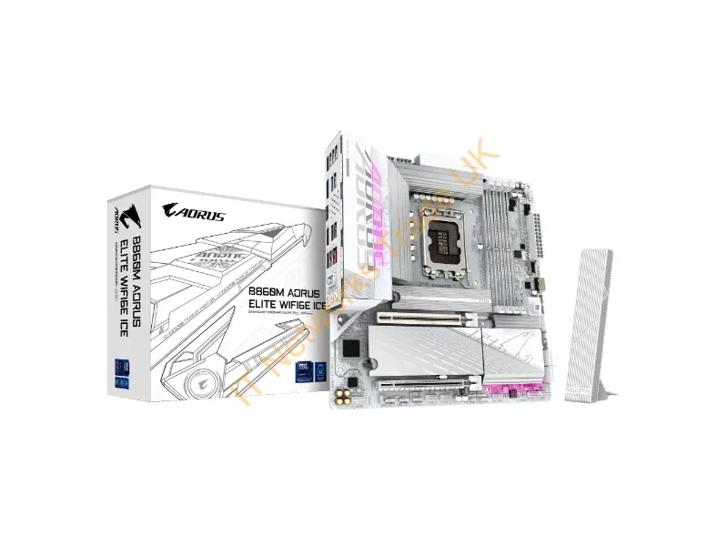 B860MAELTWF6EICE - Gigabyte B860M Aorus Elite Wf6E Ice Intel B860 Lga 1851 (Socket V1) Micro Atx