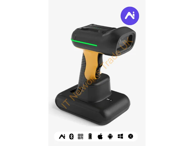 BCST-75S_BLACK - Inateck BCST-75S Handheld bar code reader 1D/2D CMOS Black, Yellow