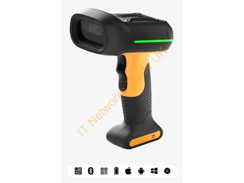 BCST-75_BLACK - Inateck BCST-75 Handheld bar code reader 2D Black, Yellow