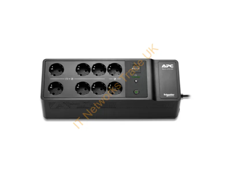 BE500G2-GR - APC Back-UPS, 500VA/300W Floor/Wall Mount, 230V, 8x CEE 7/3 Schuko outlets, USB Type A Port, User Replaceable Battery