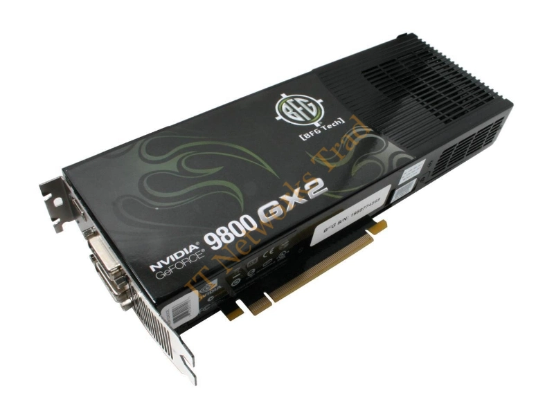 BFGE981024GX2E BFG GeForce 9800 GX2 1GB 512-Bit GDDR3 PCI Express 2 x16 HDCP Ready SLI Supported Video Graphics Card