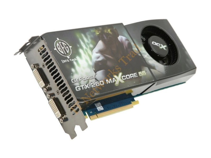 BFGEGTX260MC896OCXDE BFG GeForce GTX 260 OCX Maxcore 55 896MB 448-Bit GDDR3 PCI Express 2 x16 HDCP Ready SLI Supported Video Graphics Card