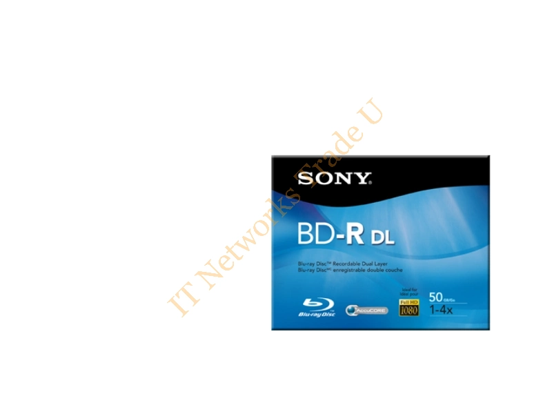 BNR50R2H Sony BNR50R2H Blu-ray Recordable Media BD-R DL 4x 50 GB 120mm46 Hour Maximum Recording Time Optical Media