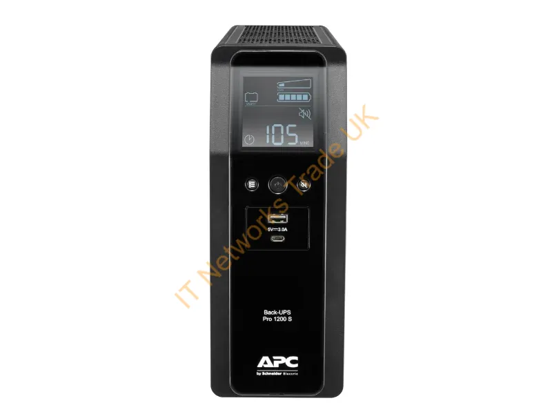 BR1200SI - APC Back-UPS Pro, 1200VA/720W, Tower, 230V, 8x IEC C13 outlets, Sine Wave, AVR, USB Type A + C ports, LCD, User Replaceable Battery