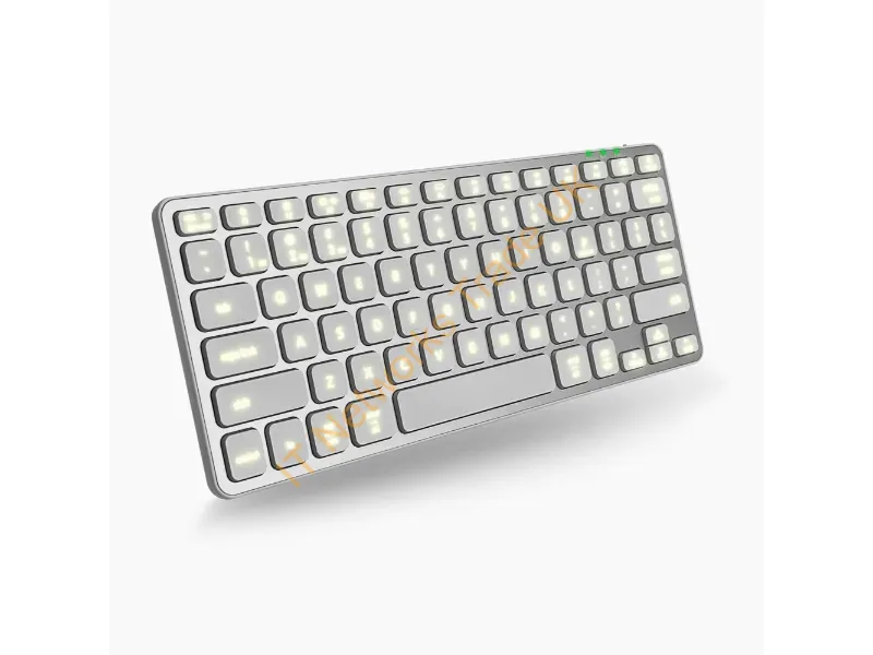 BTBLMINIZKEYA - Macally Btblminizkeya Keyboard Home/Office Bluetooth Qwerty English Gray, White