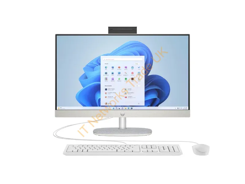 BW4E8EA#ABU - HP All-in-One 24-cr0064na Intel� Core� i5 i5-1335U 60.5 cm (23.8") 1920 x 1080 pixels All-in-One PC 8 GB DDR4-SDRAM 256 GB SSD Windows 11 Home Wi-Fi 6 (802.11ax) White