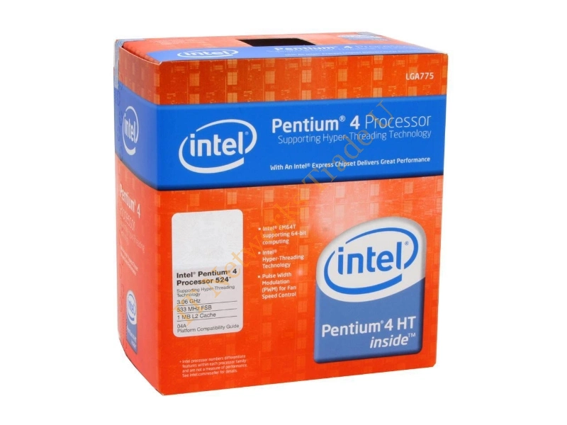 BX80547PE3066E Intel Pentium 4 524 3.06GHz 533MHz FSB 1MB L2 Cache Socket 775 Retail Processor