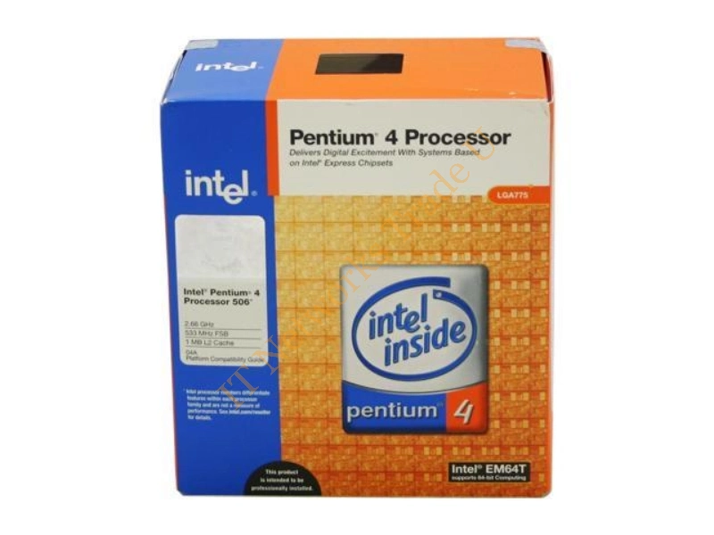 BX80547PEP266EN Intel Pentium 4 506 2.66GHz 533MHz FSB 1MB L2 Cache Socket 775 Retail Processor