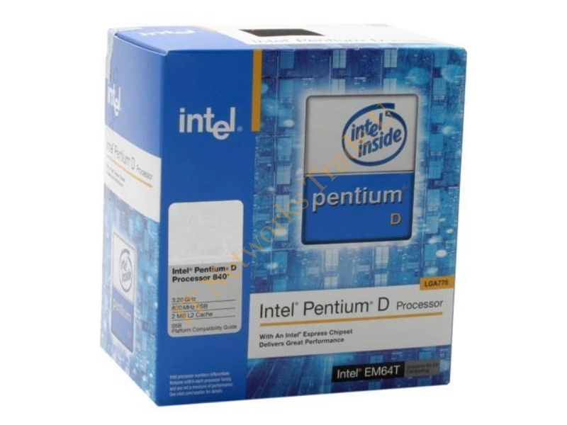 BX80551PG3200FN Intel Pentium D Dual Core 840 3.20GHz 800MHz FSB 2MB L2 Cache Socket 775 Retail Processor