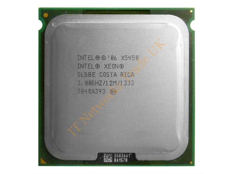 BX80574X5450A Intel Xeon X5450 Quad Core 3.0GHz 12MB L2 Cache 1333MHz FSB Socket LGA771 45NM 120W Retail Processor