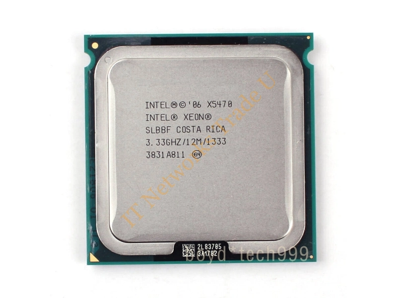 BX80574X5470A Intel Xeon X5470 Quad Core 3.33GHz 12MB L2 Cache 1333MHz FSB Socket J(LGA771) 45NM 120 Retail Processor