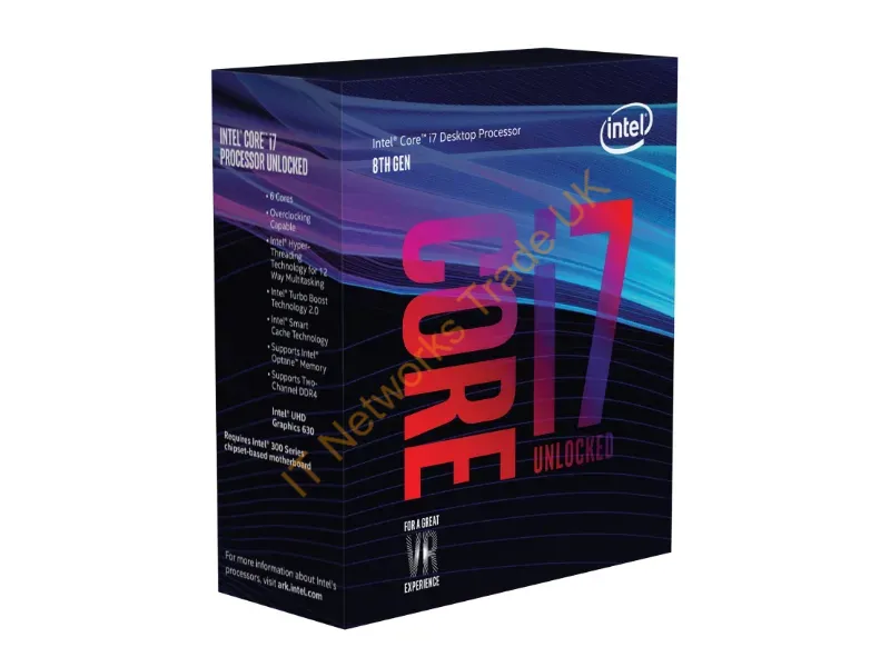 BXC80684I78700K Intel 8th Generation Core i7-8700K 6-Core 3.70GHz 12MB L3 Cache Socket 1151 Retail Processor (Tray part)