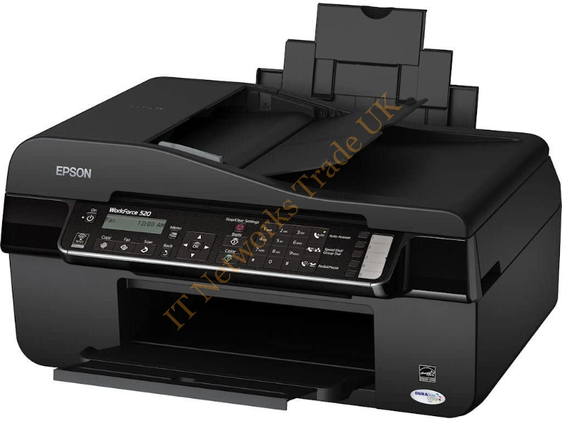 C11CA78241 Epson WorkForce 520 Inkjet Multifunction Printer Color Plain Paper Print Desktop Printer Copier Scanner Fax 15 ppm Mono Print (Non-ISO) 5.4