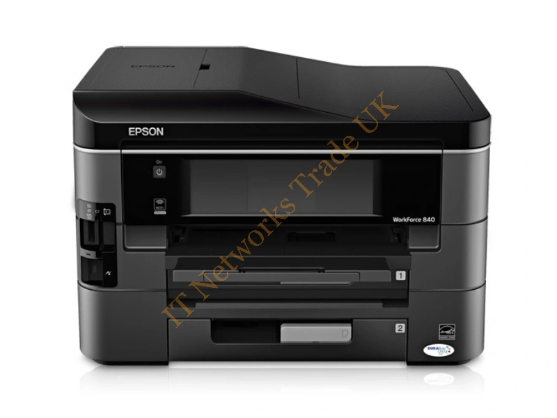 C11CA97201-N Epson WorkForce 840 Inkjet Multifunction Printer Color Plain Paper Print Desktop Printer Copier Scanner Fax 15 ppm Mono/9.3 ppm Color Pri