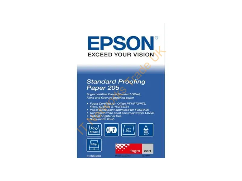 C13S045008 - Epson Standard Proofing Paper, 24" x 50m, 205g/m�