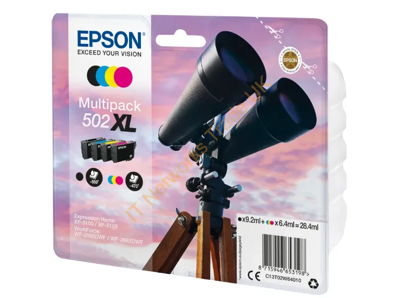 Epson C13T02W64010 (502XL) Ink cartridge multi pack, 9,2ml + 3x6,4ml, Pack qty 4 Printer