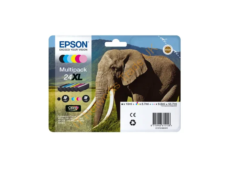 Epson C13T24384011 (24XL) Ink cartridge multi pack, 740 pages, 500pg + 5x740 pg, 1x10ml + 3x9ml + 2x10ml, Pack qty 6 Printer