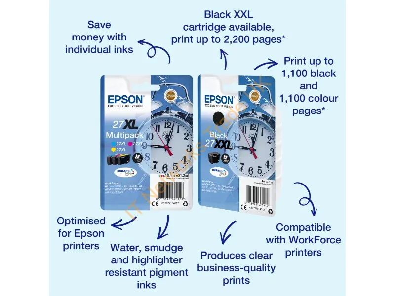 Epson C13T27154012 (27XL) Ink cartridge multi pack, 3x1100pg3x10,4ml, Pack qty 3 Printer