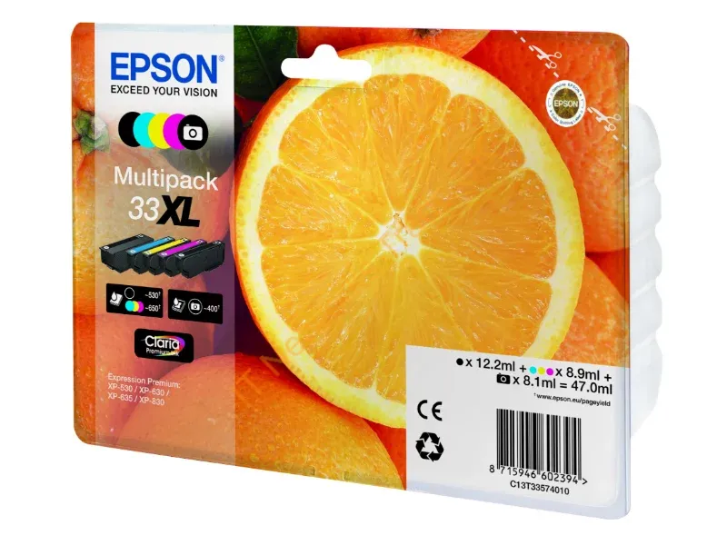 Epson C13T33574011 (33XL) Ink cartridge multi pack, 12,2ml+3x8,9ml+8,1ml, Pack qty 5 Printer