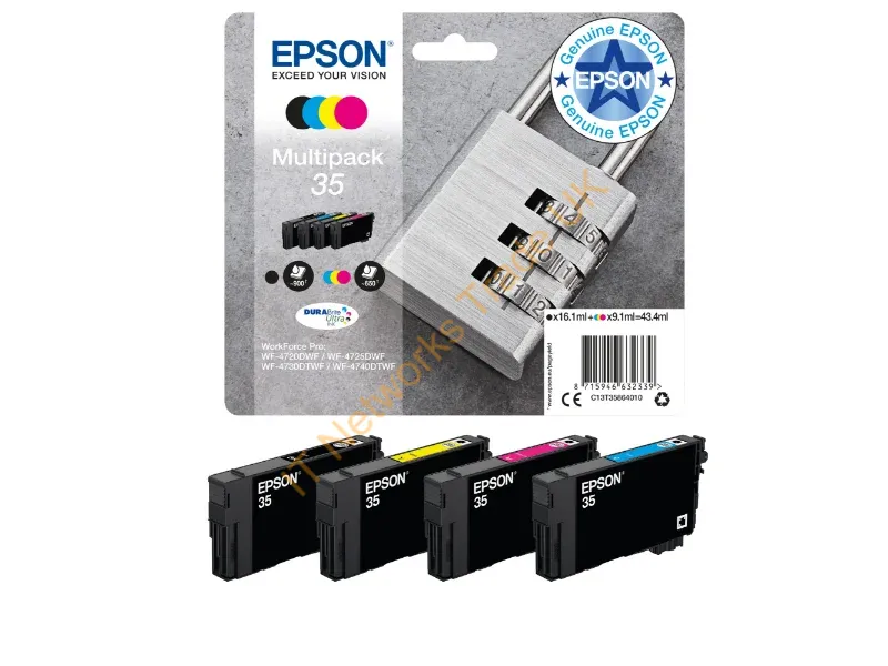 Epson C13T35864010 (35) Ink cartridge multi pack, 16,1ml + 3x9,1ml, Pack qty 4 Printer