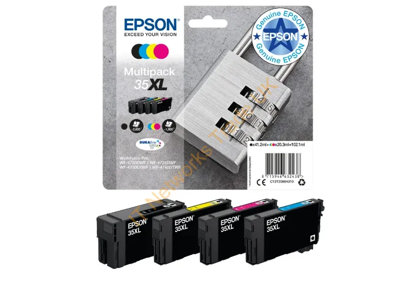 Epson C13T35964010 (35XL) Ink cartridge multi pack, 41,2ml + 3x20,3ml, Pack qty 4 Printer