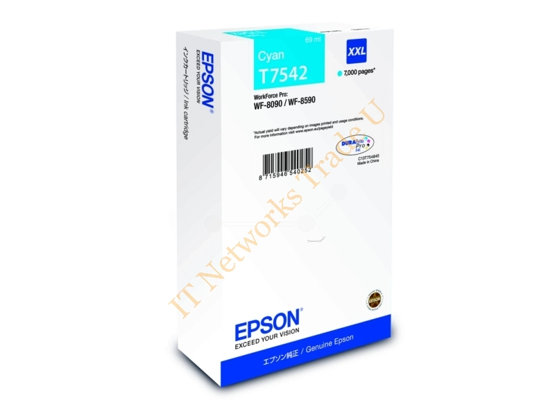 Epson C13T754240 (T7542) Ink cartridge cyan, 7K pages, 69ml Printer