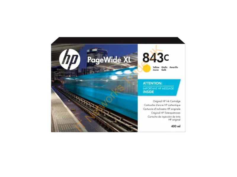 HP C1Q68A (843C) Ink cartridge yellow, 400ml Printer