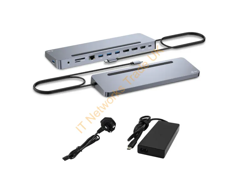 C31FLAT2PDPRO100W - i-tec USB-C Metal Ergonomic 3x 4K Display Docking Station with Power Delivery 100 W + Universal Charger 100 W