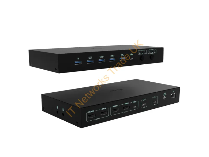 C31KVMDOCKPDPRO - i-tec USB-C KVM Dock PRO for Three Hosts, Dual Video, with 2x Power Delivery, max 92W