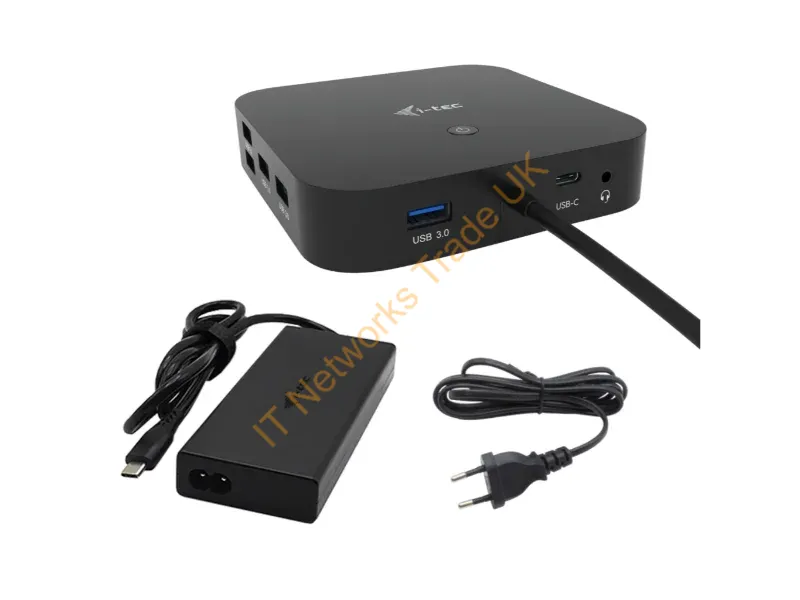 C31TRI4KDPDPRO100 - i-tec USB-C HDMI Dual DP Docking Station with Power Delivery 100 W + Universal Charger 100 W