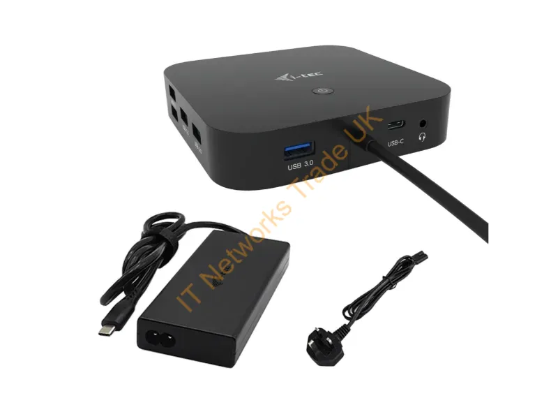 C31TRI4KDPDPRO100UK - i-tec USB-C HDMI Dual DP Docking Station with Power Delivery 100 W + Universal Charger 100 W