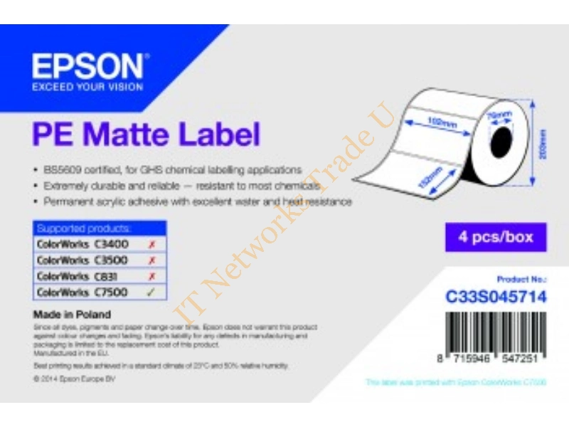 Epson PE Matte 102mm x 152mm, 800 Accessory