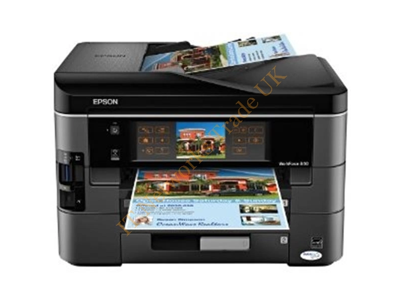 C423A Epson WorkForce 840 (5760 x 1440) dpi 15ppm (Mono) / 9.3ppm (Color) 33.6Kbps Fax Modem 500-Sheets USB 2.0 Ethernet 10/100Mbps Wi-Fi 802.11bb